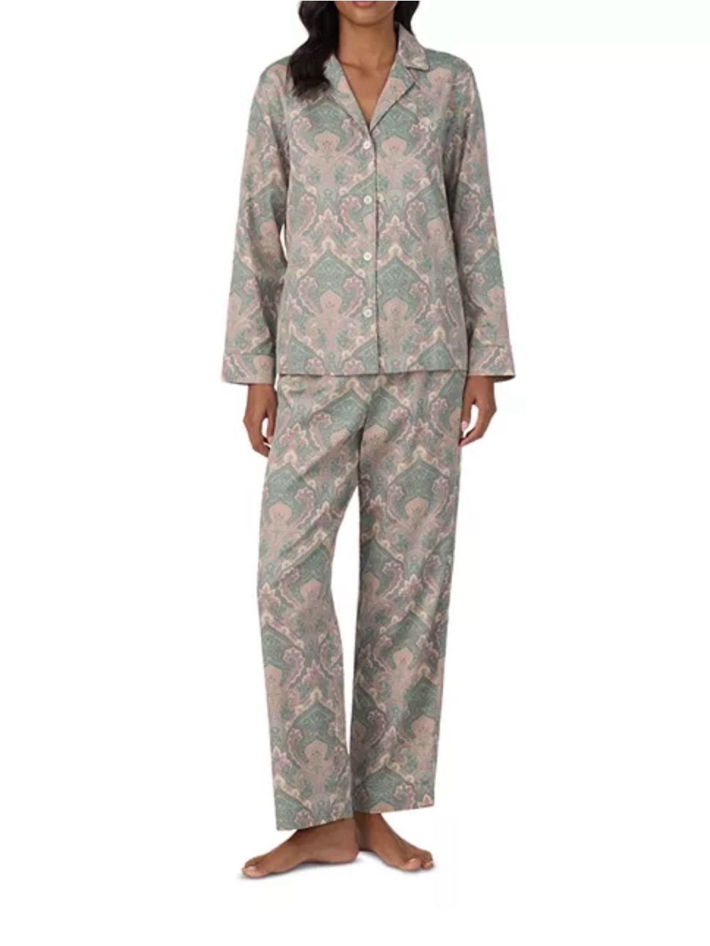 Polo by Ralph Lauren Paisley Lounge Pajama Set in Sage & Blush